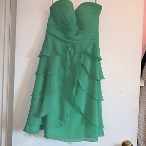 Allure Bridals midi dress in the shade Juniper (light green). Size 4.
